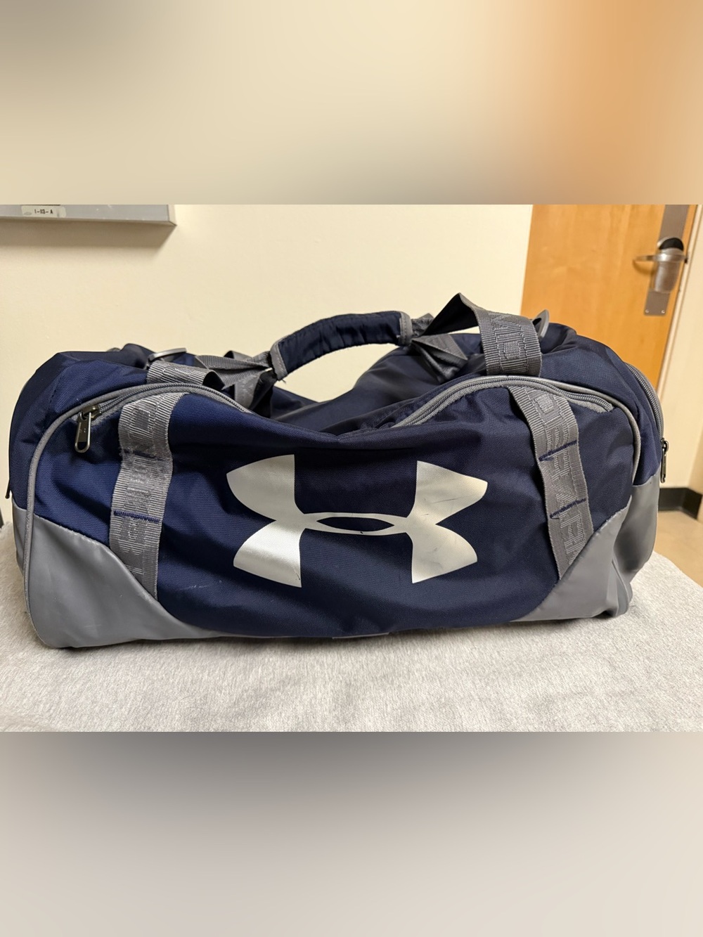 Under Armour Navy and Gray Duffel Bag